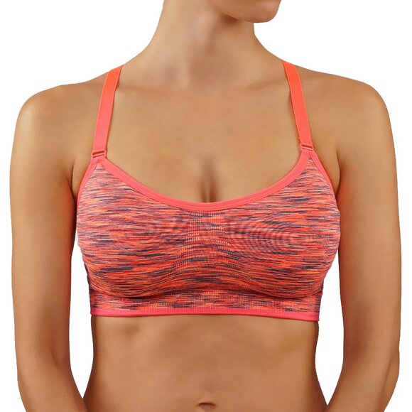 Tops - Sports Bra with breathable racer back neon orange high support